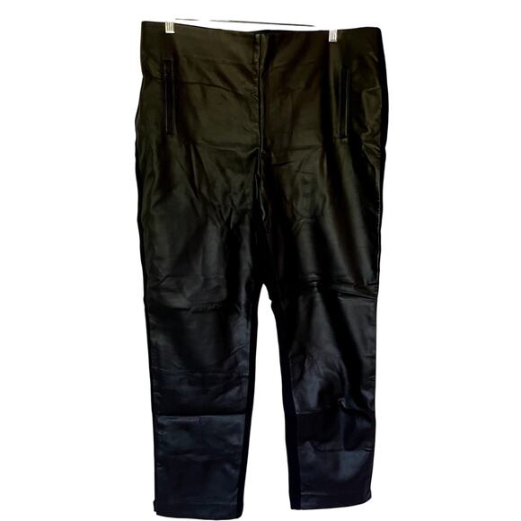 Chico's leather knit pants women's size 2.5 XL rayon trousers pockets unique - Picture 1 of 7